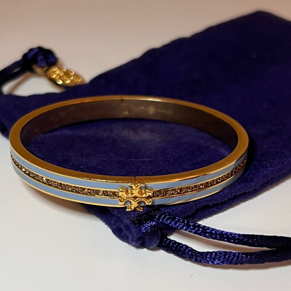 Like New-Tory Burch Kira Pavé Enamel Hinge Bracelet